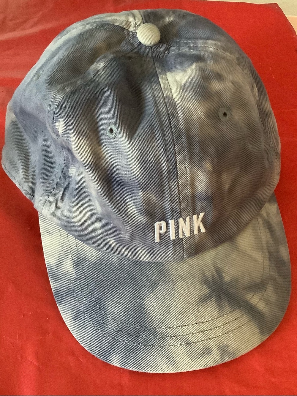 PINK Victoria's Secret Blue Tie-Dye Baseball Cap